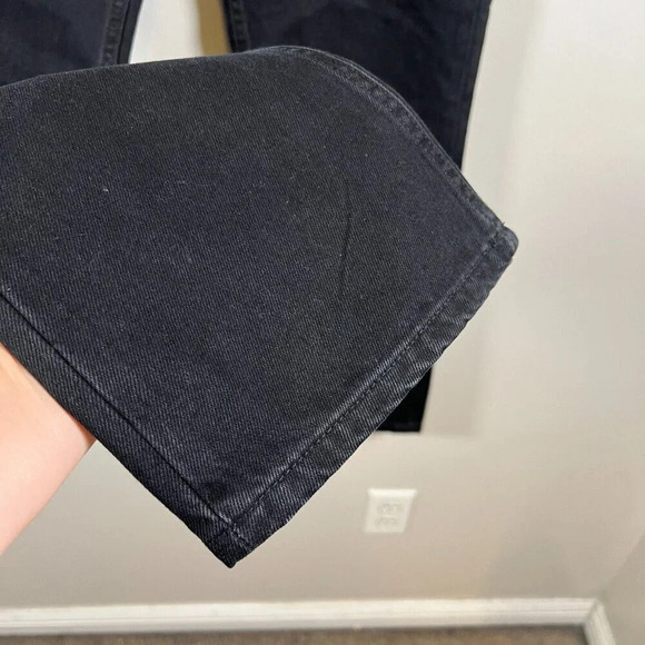 Zara High Rise Straight Leg Jeans Size 2 Black Denim Button Fly High Waist - Picture 7 of 12